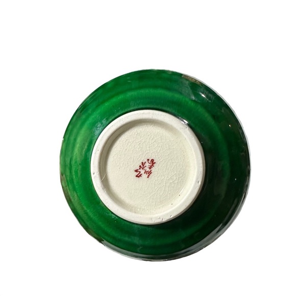 Vtg Kutani Tea Set of 7 Shobu Yunomi Yaki Gold Gilt Green Blue Tea Pot Cups Bowl - Picture 12 of 16